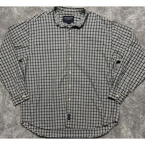 Vtg Abercrombie & Fitch Windowpane Plaid Long Sleeve Button-Down Shirt Men's  XL